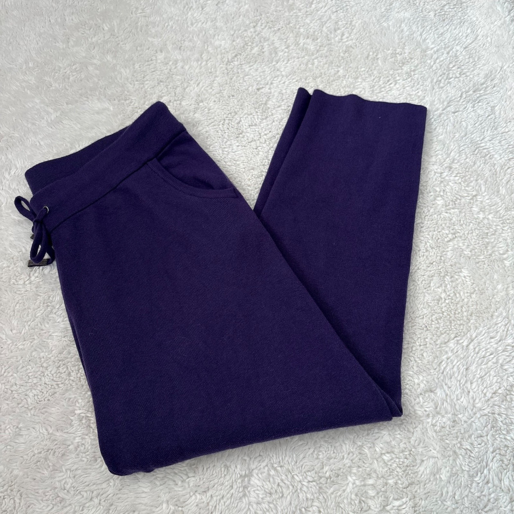 Chico’s Womens Zenergy Luxe Purple Elixir Knit Pants 2R Preppy Loungwear Casual